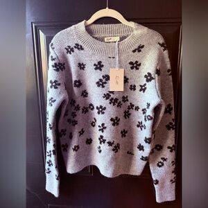 Gray and Black Floral Sweater